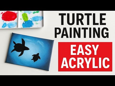 Easy Sea Turtle Acrylic Painting | Mini Canvas Tutorial for Beginners
