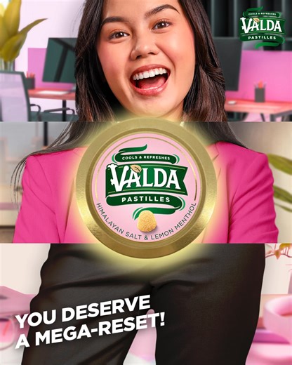 👏 Mega-long meetings done! 👏 Enjoy a mega-refreshing break with Valda before powering through the rest of your workday! #MEGAREFRESHwithVALDA #MEGARESETwithVALDA | VALDA Pastilles