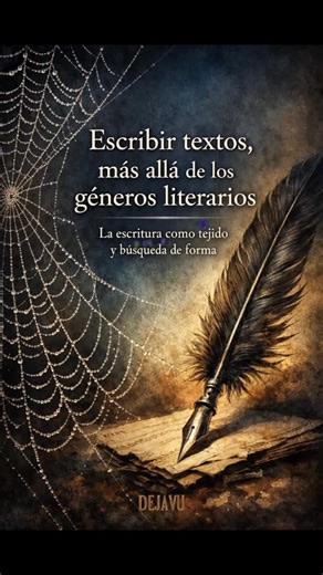 DejaVu. Espacio del Lenguaje on Instagram: "Escribir textos, más allá de los géneros literarios es un Ebook que propone un desplazamiento radical de las formas tradicionales de pensar la escritura. En lugar de partir de géneros, técnicas o modelos previos, el libro invita a concebir la escritura como práctica, experiencia y búsqueda de forma, allí donde el lenguaje aún no sabe del todo qué va a ser. Apoyado en la noción de texto desarrollada por Roland Barthes —el texto como tejido, travesía y p