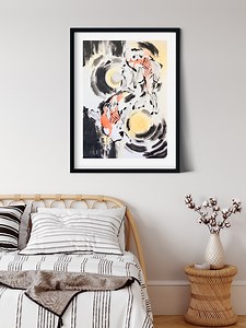 Japanese Koi Fish Wall Art, Zen Wall Art, Watercolor Wall Art, Koi Fish Painting, Zen Wall Decor, Watercolor Koi Fish, Digital Download - Etsy