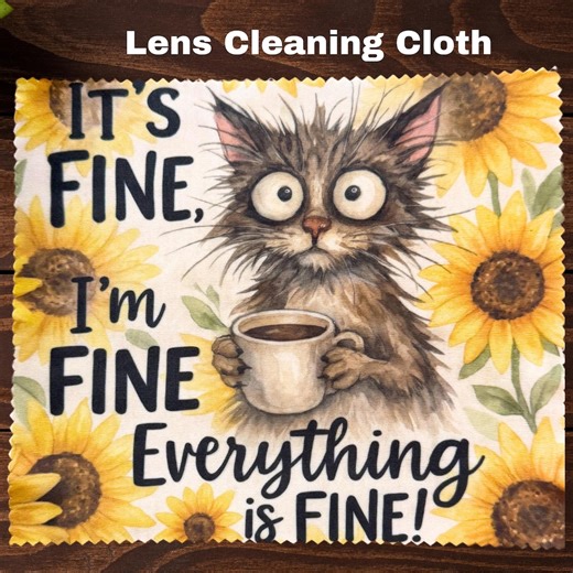 4-pk Cleaning Cloth: Eyeglass Cell Phone Accessory With Crazy Cat - Etsy