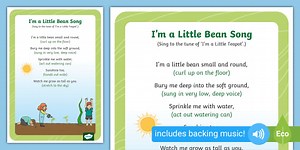 I'm a Little Bean Song Lyric Sheet (With Actions)