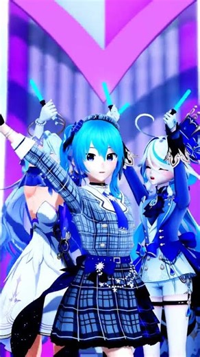 【MMD】爆裂愛してる / 星街すいせい x 知更鳥 x 芙寧娜 (60FPS Ultra Quality) #mmd
