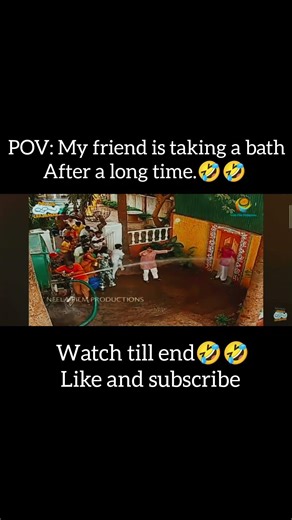 My friend is taking a bath in compound 🤣🤣 #funnyshorts #tmkoc #bapuji