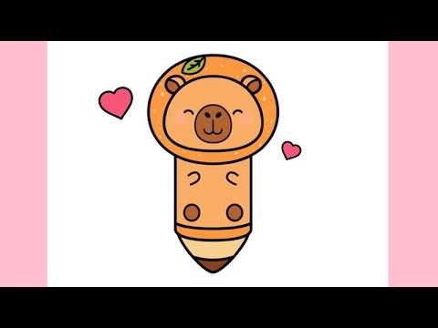 HOW TO DRAW A CUTE CAPYBARA PENCIL | EASY STEP BY STEP ❤ Drawing to draw