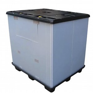 [Hot Item] Large Reusable Waterproof Stackable Container Plastic Corrugated Cardboard Shipping Sleeve Pallet Box for Sale