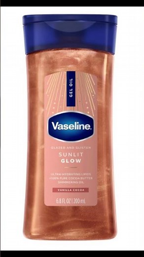 Vaseline Glazed and Glisten Sunlit Glow Body Gel Oil Vanilla Cocoa Shimmering