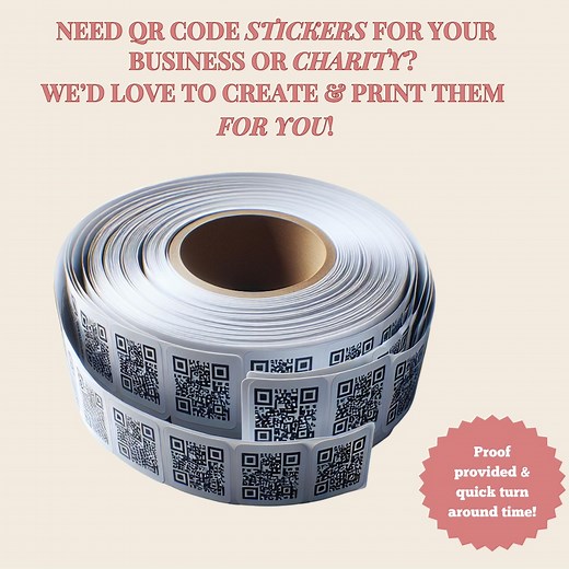 Custom QR Code Stickers: Waterproof Thermal Labels for Business or Fundraiser - Etsy