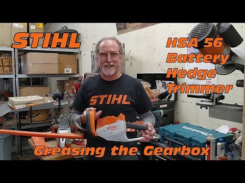 Stihl HSA 56 Cordless Hedge Trimmer, Greasing the Gearbox