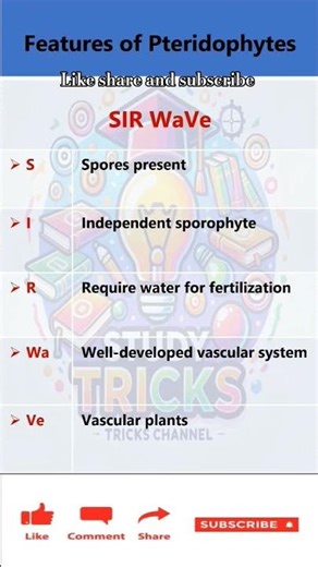 Key Features of Pteridophytes | टेरिडोफाइट्स की विशेषताएं | Science | Biology ✅🔥#gk #ytshorts #neet