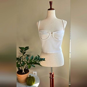 Fashion Nova Ribbed Bustier Crop Top – Size XL