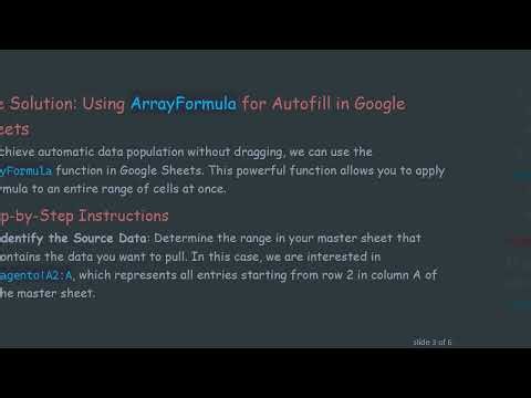 Mastering Google Sheets Autofill: A Step-by-Step Guide to Simplify Your Spreadsheet Tasks