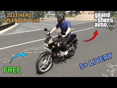 HERO SPLENDOR PLUS 2023 FOR GRAND THEFT AUTO V GTA5 FREE DOWNLOAD