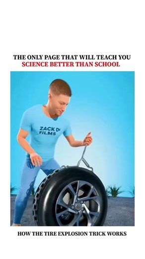 Explaining Science on Instagram: "💥 THIS LOOKS LIKE MAGIC… BUT IT’S PURE SCIENCE 🔬⚙️ A tire exploding without fire? Yes — and here’s how it really works 👇 🛞 Inside a tire, air is already under high pressure 🧪 When a volatile spray (like aerosol gas) is ignited, it rapidly heats the air 🔥 Hot air expands FAST, increasing pressure beyond the tire’s limit 💥 The rubber can’t handle it — so it bursts violently This isn’t a trick. This is Gas Laws + Pressure + Rapid Expansion in real life. ⚠️ W