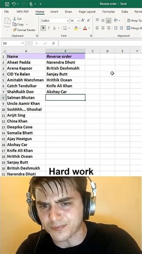 How to reverse data order in Excel⚡️#excel #office #spreadsheet