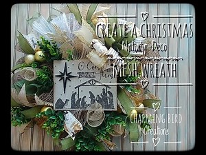 How to Create a Christmas Nativity Deco Mesh Wreath on a Wire Wreath Base