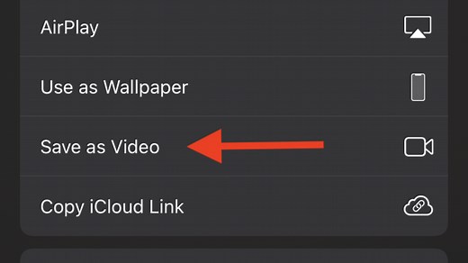 How to save an iPhone live photo as a video