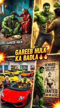 🏆 GAREEB HULK KA BADLA 😱🔥 ! 1 crore Challenge 💲 #shortsfeed #ai #hulk #aihulk