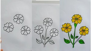 29K views · 565 reactions | How to draw flower | Easy and beautiful flower drawing | Flower art and coloring | Priyanka creative guru | Facebook
