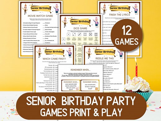 Birthday Games for Seniors Citizens, Party Games for Senior Women for Senior Groups Birthday Easy Elderly Games 70th, 80th, 90th Birthday - Etsy