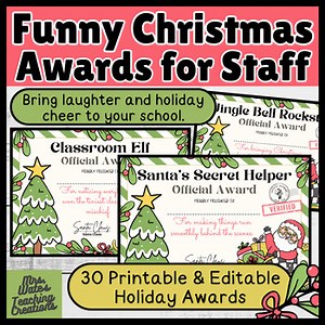 Funny Christmas Certificates for Teachers & Staff | 30 Printable Holiday Awards