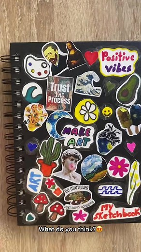 DIY Sketchbook Cover Ideas: Cute Stickers Tutorial