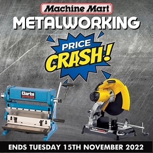 A reminder of our Metalworking 𝗣𝗥𝗜𝗖𝗘 𝗖𝗥𝗔𝗦𝗛 which includes a wide range of fantastic Clarke products! Click here https://bit.ly/MetalworkingPriceCrash to browse the full list and to get your voucher code. | Machine Mart