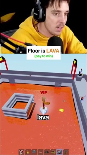 LazarBeam uses ROBUX to cheat in Floor is LAVA 🤣 #roblox #robloxgames #lazarbeam