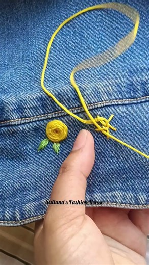 Denim Hand Embroidery Tutorial | Easy Floral Rose Design