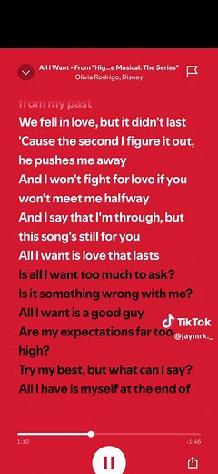 All I Want - Olivia Rodrigo Song Lyrics