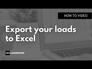Export your posted loads to an Excel spreadsheet in seconds.