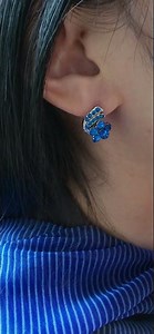 BNP Jewelry 카프리블루 파란 꽃 영탁 색깔 블루색 꽃 귀걸이