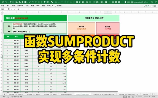 Excel函数「COUNTIFS」 🆚 「SUMPRODUCT」 实现多条件统计计数