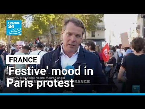 ‘Rather festive’ mood in central Paris as thousands protest budget cuts • FRANCE 24 English