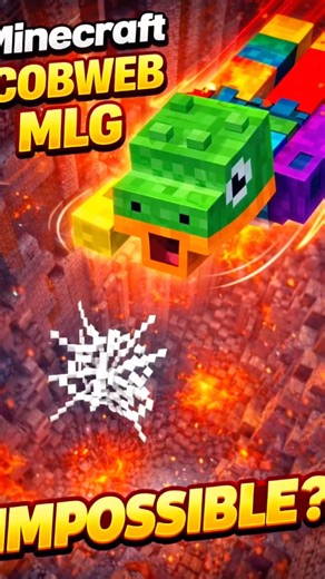 Tried the craziest Cobweb MLG from insane height 😱🕸️ #Minecraft #MLGClutch #MinecraftShorts