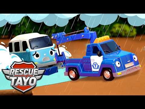 Save the Baby Cars Stuck in the Puddles! | Rescue Tayo Story | Tayo Rescue Team