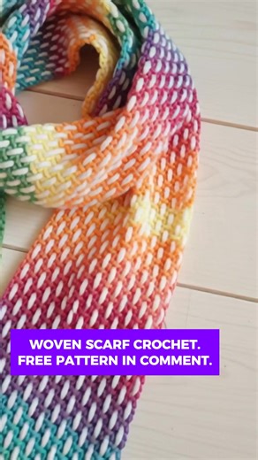2.8K views · 14 reactions | This crochet scarf has a woven look that’s soft, warm, and versatile. The Woven Scarf is quick to make and perfect for everyday wear. The tutorial is in the comment. #crochet | Crochet & Knitting Patterns Here | Facebook