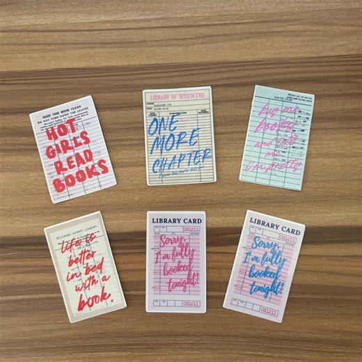 Library Card Vinyl Stickers, Book Lover Gift, Reading (7 Designs) - Etsy