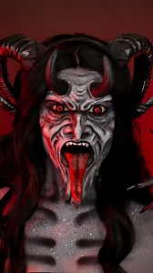 KRAMPUS 6 hour makeup transformation 🎄🎅 I literally have never looked better than I do in this transformation tbh 👀😅 I hope every one has an amazing Christmas 💕 Products: @fxfaces krampus foam latex prosthetic @mehronmakeup paradise paints @skinillustratorofficial Alcohol activated paints @pinkyparadisedotcom lenses #krampus #krampusmakeup #makeuptransformation #sfx #sfxmakeup #christmas #christmasmakeup #reels #transformation | Illumin_arty