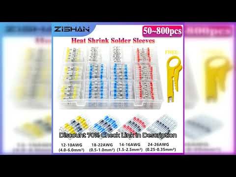 50-800Pcs Heat Shrink Butt Crimp Terminals Waterproof Solder Seal Electrical Connectors Wire Cable S