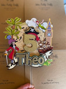 Neverland Cake Topper | Captain Hook Inspired | Handmade Peter Pan Decoration | Personalised | Party Decor | Birthday Decor | Keepsake - Etsy UK