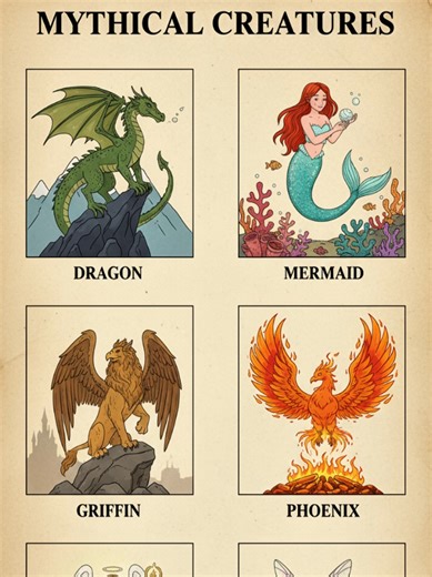 Mythical Creatures #griffin #angle #angel #phoenix #fairy