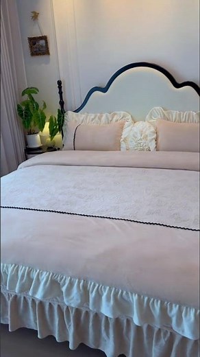 Elegant Pink Ruffle Bedding Set The Ultimate Cozy Bedroom Makeover 🌉#home #decoration #bedroom