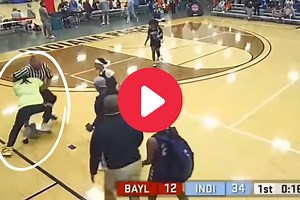Angry Dad Suplexes Referee at AAU Girl's Basketball Game