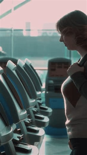 clip-4007042555-woman-short-hair-engages-self-service-kiosks-airport