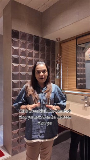 Asummi R Design on Instagram: "Some bathrooms are designed for today. Some are designed for a lifetime. This one belongs to the latter. With the right theme, thoughtful material selection, and timeless detailing, this bathroom stands out effortlessly. The statement tiles, laminate-clad ceiling, and a sleek one-piece counter come together to create a space that’s bold, refined, and truly out of the box. A bathroom that doesn’t chase trends— it outlives them. . . . . #BathroomDesign #LuxuryBathroo