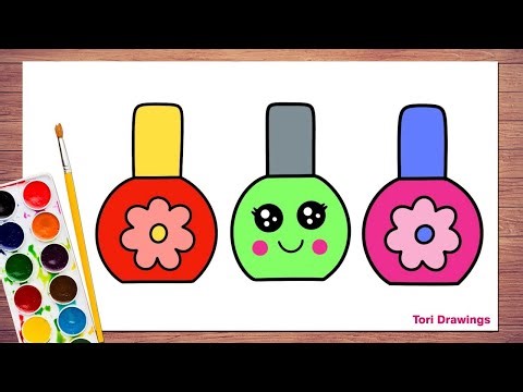 How to Draw Nail Polish | Easy Nail Polish Drawing, Painting & Colouring for Kids | Tori Drawings