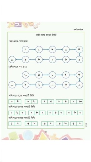 প্রথম শ্রেণি গণিত পৃষ্ঠা ২৭,২৮।। class one math/ gonit page 27,28 solution