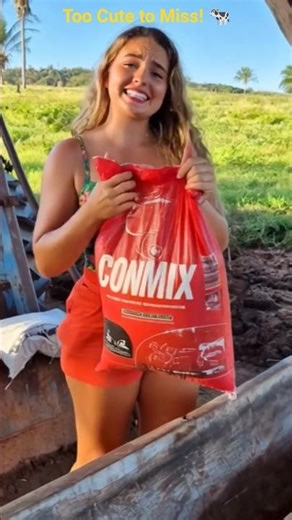 Girl Feeding Hungry Brown Cow 🐮❤️ | Cute Farm Moment!