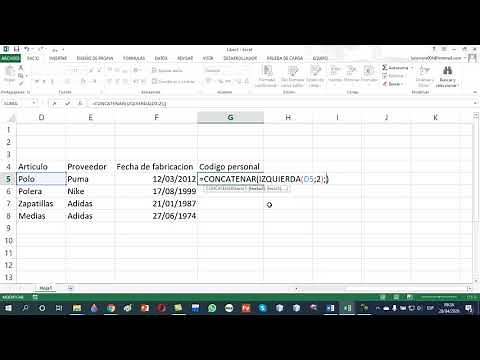 Código Alfanumérico en Excel